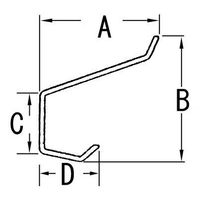 エスコ 53x 57mm 2段フック(ステンレス製) EA951DH-4 1セット(20個)（直送品）