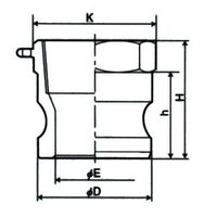 エスコ R 1” 雌ねじプラグ(アルミ製) EA462BA-8 1セット(5個)（直送品）