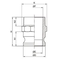 エスコ R1・1/2” 雄ねじプラグ(アルミ製) EA462BB-14 1セット(3個)（直送品）