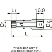 エスコ 1/2”DRx11mm ディープソケット EA618KN-11 1セット(4個)（直送品）