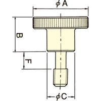 エスコ 20x M5x10mm [ステンレス製]雄ねじノブ EA948BY-54 1セット(4個)（直送品）