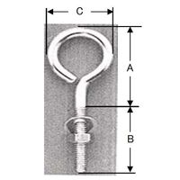 エスコ 39mm ナットねじ付ヒートン(ステンレス製/2本) EA951DS-52 1セット(80本:2本×40袋)（直送品）