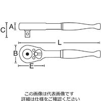 エスコ 3/8”DR/104mm ラチェットハンドル(ロッキング) EA617DG-5 1セット(3丁:1丁×3本)（直送品）