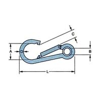 エスコ 80x 8mm スナップフック(鉄ユニクロ) EA638CT-4 1セット(20個)（直送品）
