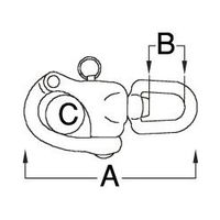 エスコ 67.5mm スイベルスナップシャックル/ステンレス製 EA638FM-1 1セット(5個)（直送品）