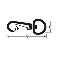 エスコ スプリングスナップ(スイベル金具付/2個) EA638AS-6 1セット(40個:2個×20袋)（直送品）