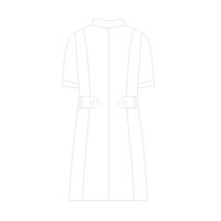 住商モンブラン ナースワンピース（半袖） 医療白衣 白/ネイビー L 73-1818（直送品）