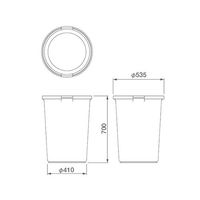 積水テクノ成型 エコポリペール丸型 PEN90Hホンタイ 1個 1-8213-07（直送品）