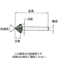 エスコ φ20mm/90 ゚ ダイヤモンドバー(傘型/6mm軸) EA819DL-72 1本（直送品）