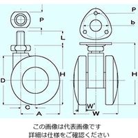エスコ 50mm キャスター(ツインホイール・自在) EA986TA-50 1セット(12個)（直送品）