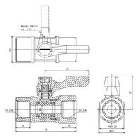 エスコ Rc3/8”xRc3/8” ミニボールバルブ EA425BW-133 1セット(3個)（直送品）