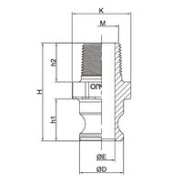 エスコ 1 ” 雄ねじプラグ(ポリプロピレン製) EA462BM-8 1セット(3個)（直送品）