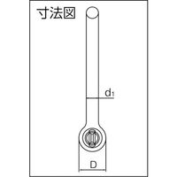 大洋製器工業 TAIYO 強力長シャックル(ランヤード捻じ込みタイプ) 5t(1005019) TSLSR-5 1個 407-2740（直送品）