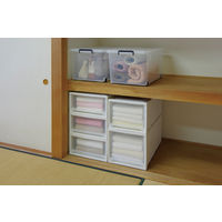 アイリス ロングチェスト MG-7423 ホワイト/クリア 1台