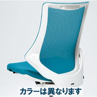 【設置込】イトーキ　エフチェア　プレーンメッシュ　ベースカラーホワイト　肘無し　ブラック　KF-370JB-W9T1　1脚（直送品）