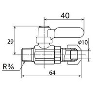 エスコ R 3/8”x10.0mm ミニボールバルブ(ロングハンドル) EA425AG-43 1セット(4個)（直送品）