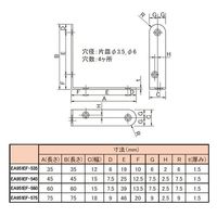 エスコ 75x75x18mm 金折(ステンレス製/2個) EA951EF-575 1セット(30個:2個×15組)（直送品）