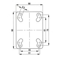 エスコ 100mm キャスター(自在金具・ESD/ブレーキ付) EA986GG-24 1個（直送品）