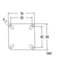 エスコ 75mm キャスター(自在金具・微音・ブレーキ付) EA986PT-143 1セット(3個)（直送品）