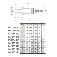 エスコ 13 mm 電ドルソケット(ロング) EA612AV-213 1セット(4個)（直送品）
