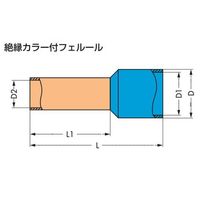 エスコ 1.0 絶縁フェルール端子(100個) EA538WB-33 1セット(400個:100個×4箱)（直送品）