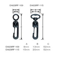 エスコ 15mm ナスカン(プラスチック製・5個) EA628RF-115 1セット(100個:5個×20袋)（直送品）