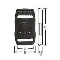 エスコ 25mm バックル(回転式/プラスチック製) EA628RB-125 1セット(30個)（直送品）