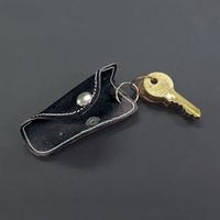 エスコ 75mmキーカバー(本革製/ブラック) EA916ZD-122 1セット(10個)（直送品）