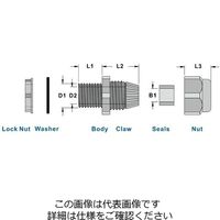エスコ 5ー10mm/G3/8” ケーブルグランド(10個) EA948HB-3 1セット(30個:10個×3袋)（直送品）