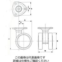 エスコ 50mm キャスター(ツインホイール) EA986TG-2 1セット(10個)（直送品）