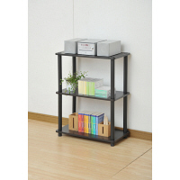 YAMAZEN　システムラック　3段　ダークブラウン/ブラック　（直送品）