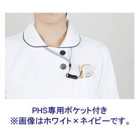 住商モンブラン ナースワンピース 半袖 白×ネイビー M 73-1958 1枚　白衣