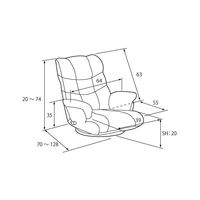 宮武製作所　スーパーソフトレザー座椅子-神楽-　ワインレッド　（直送品）