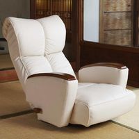 宮武製作所　肘付本革座椅子-風雅-　アイボリー　（直送品）