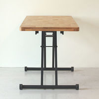 【軒先渡し】東馬（Tohma）　aldy　リフティングテーブル　ナチュラル　幅1200×奥行600×高さ230～720mm　1台　（直送品）