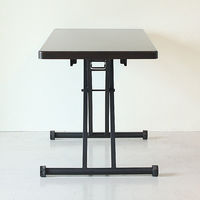 【軒先渡し】東馬（Tohma）　aldy　リフティングテーブル　ブラウン　幅1200×奥行600×高さ230～720mm　1台　（直送品）