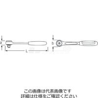 エスコ 3/8”DR/193mm ラチェットハンドル(ロッキング機能) EA617YR-21A 1本（直送品）