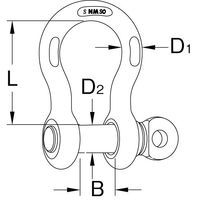 エスコ 5443kg/22.2mm 強力型シャックル(NITRONIC) EA638GN-22A 1個（直送品）