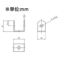エスコ 27x27x19mm コ型連結金具(スチール製) EA951EA-261A 1セット(30個)（直送品）