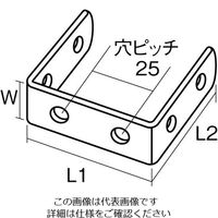 エスコ 77x27x19mm コ型連結金具(ステンレス製) EA951EA-273A 1セット(20個)（直送品）