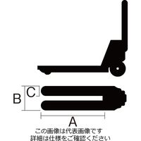 エスコ 1.5ton/1，150mm ハンドパレットトラック(低床型) EA985EH-22 1台（直送品）