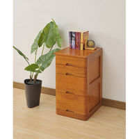 YAMAZEN　ミニチェスト　4段　幅300×奥行350×高さ585mm　オークブラウン　（直送品）