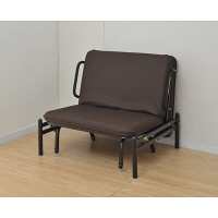 YAMAZEN　折りたたみソファーベッド　幅995×奥行2010×高さ435mm　ダークブラウン/ブラック　（直送品）