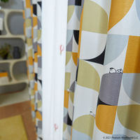 スミノエ PEANUTS セミオーダー カーテン スリーピースヌーピー 1000×2200mm オレンジ 1セット(2枚入)（直送品）