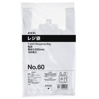 アスクル　レジ袋（乳白）　60号　幅350mm×マチ150mm×縦600mm　1袋（100枚入）  オリジナル（わけあり品）