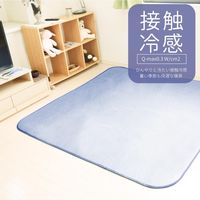 1枚 冷感 2帖 ラグ ネイビー 約180×180cm ひんやり 接触冷感 春 夏 カーペット ラグマット 冷たい 涼感 涼しい 新生活（直送品）