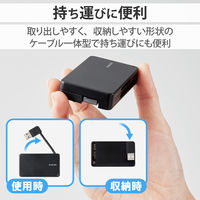 カードリーダー USB2.0 ケーブル収納タイプ ブラック MR-K304BK エレコム 1個（直送品）
