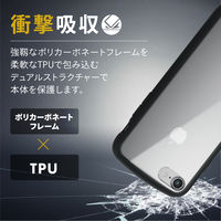iPhone SE 第3世代/SE 第2世代/8/7 用 ケース カバー ブラック PM-A22STSLFCBK エレコム 1個（直送品）