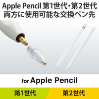 ApplePencil 専用 交換ペン先 第1/2世代両対応 透明タイプ 3個入り P-TIPAPY01CR エレコム 1個