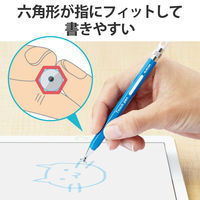 タッチペン スタイラスペン ディスクタイプ 六角鉛筆型 ストラップホール ペン先交換可 青 P-TPENDEBU エレコム 1個
